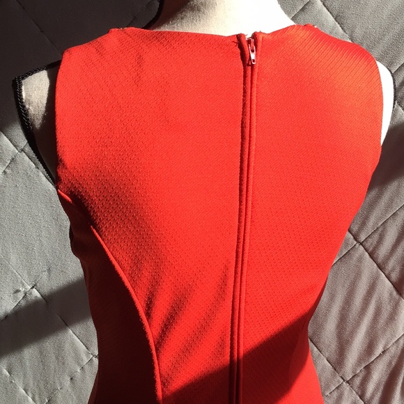 Women's fit and flare Orange cocktail dress. - Picture 3 of 4